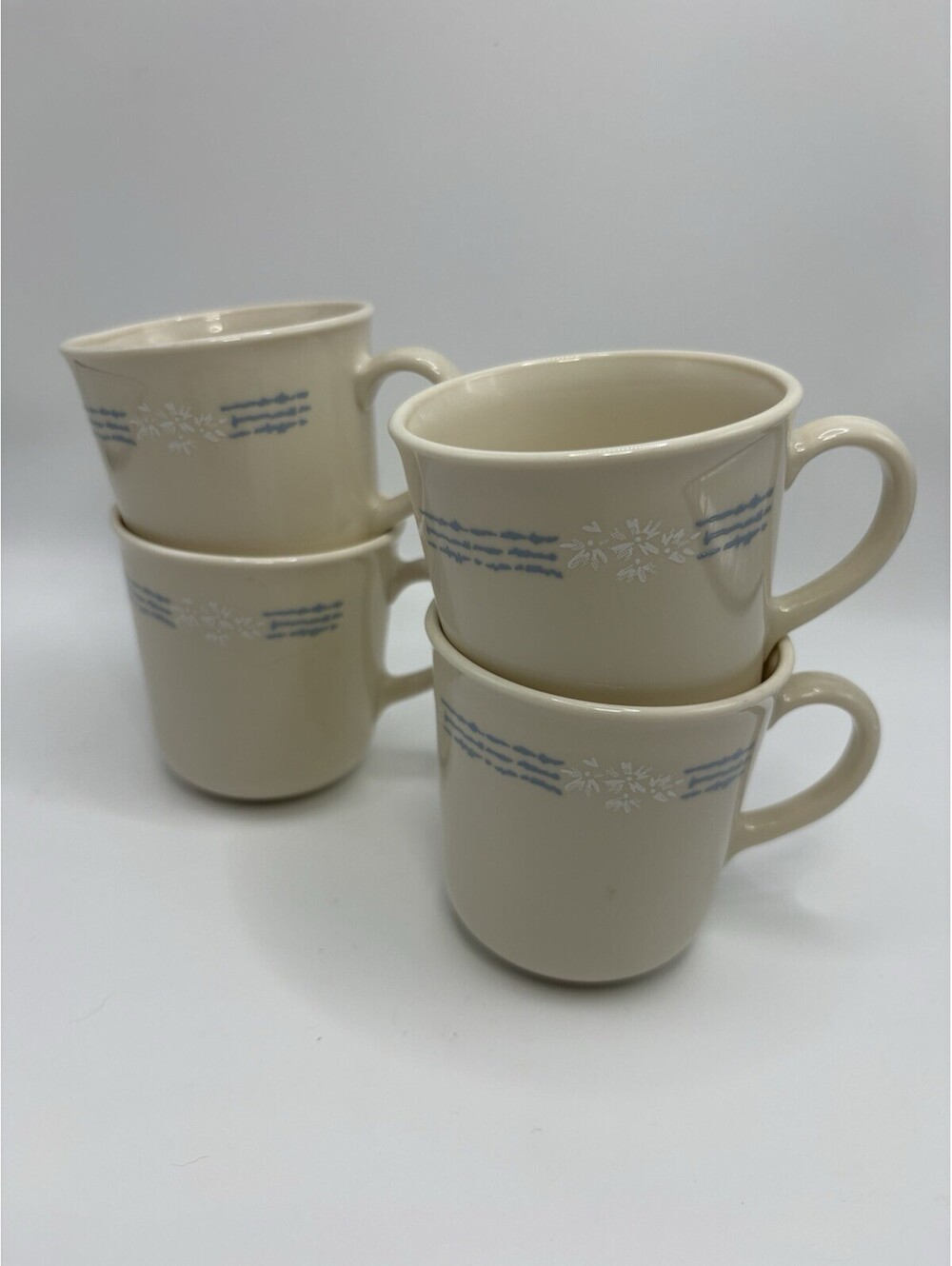 Corelle Corning Ware LACE BOUQUET - 8 oz. Coffee Mugs Tea Cups Set of 4